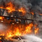 মধ্যরাতে কারওয়ান বাজারে গাড়ির শোরুমে অগ্নিকাণ্ড