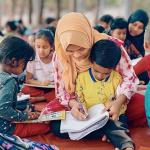 কীর্তনখোলার তীরে গাছের ছায়ায় ‘আমাদের পাঠশালা’
