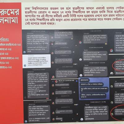 ঢাবির হলে ‘গেস্টরুমের আমলনামা’, নিপীড়কদের বিচারে উপাচার্যকে স্মারকলিপি