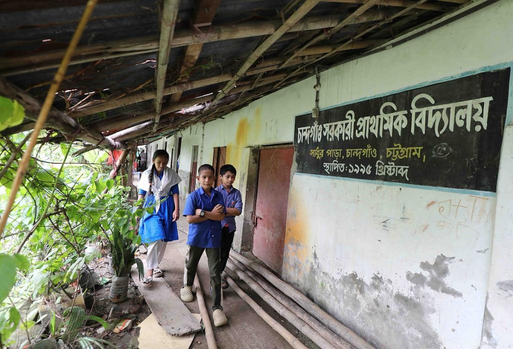 শ্রেণিকক্ষের মেঝেতে পানি, মিলনায়তনে আগাছা